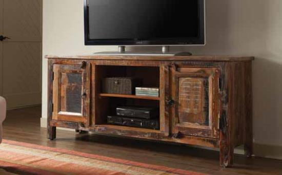 Genesis 2-door TV Console Reclaimed Wood