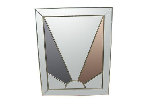 Calixte Rectangular Wall Mirror Champagne and Grey