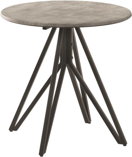 Hadi Round End Table with Hairpin Legs Cement and Gunmetal