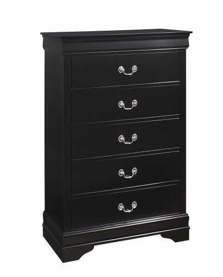 Louis Philippe 5-drawer Chest Black