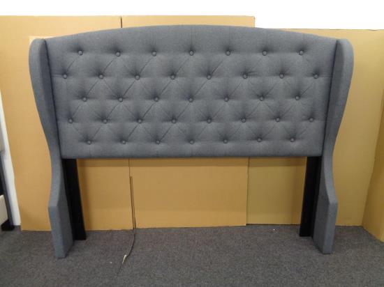 Krome Queen Upholstered Bed with Demi-wing Headboard Gunmetal