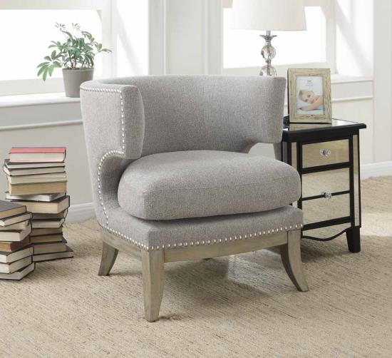 Dominic Barrel Back Accent Chair Grey and Weathered Grey