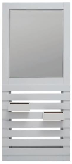 Rectangular Mirror with Two Boxes White