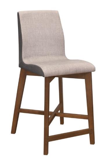Logan Upholstered Counter Height Stools Light Grey and Natural Walnut (Set of 2)