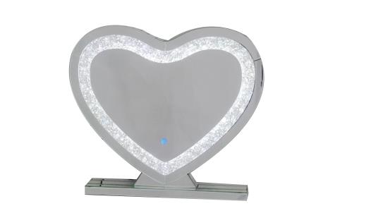 Euston Heart Shape Table Mirror Silver