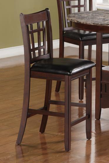 Lavon Upholstered Counter Height Stools Black and Espresso (Set of 2)