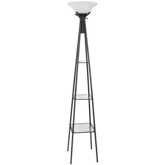 Gianni Versatile Shelf Tower Floor Lamp Charcoal Black