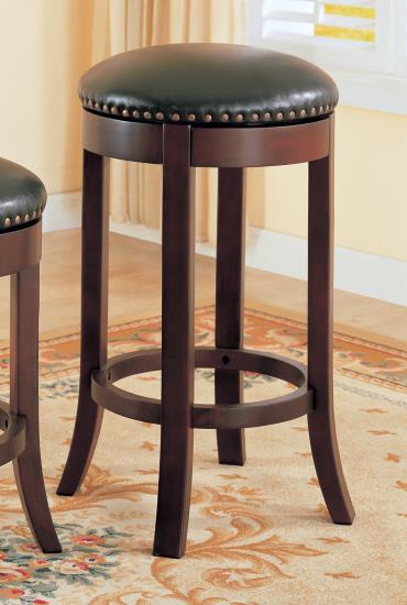 Aboushi Swivel Bar Stools with Upholstered Seat Brown (Set of 2)