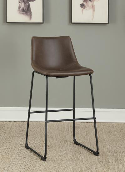 Michelle Armless Bar Stools Two-tone Brown and Black (Set of 2)