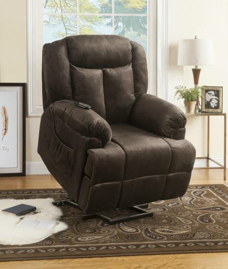 Power Lift Recliner with Wired Remote Chocolate