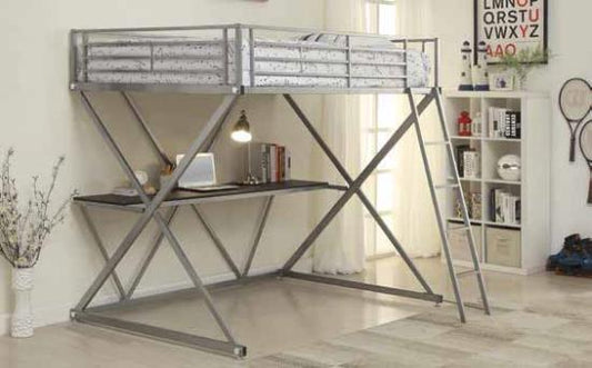 Hyde Full Workstation Loft Bed Silver