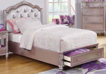Caroline Full Storage Bed Metallic Lilac and Grey