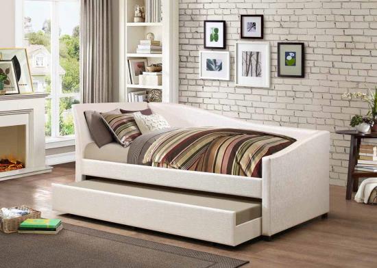 Cramer Upholstered Twin Daybed with Trundle Ivory