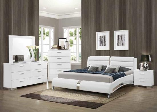 Jeremaine California King Upholstered Bed White