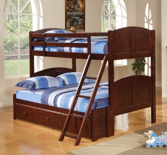 Parker Twin over Full Panel Bunk Bed Chestnut