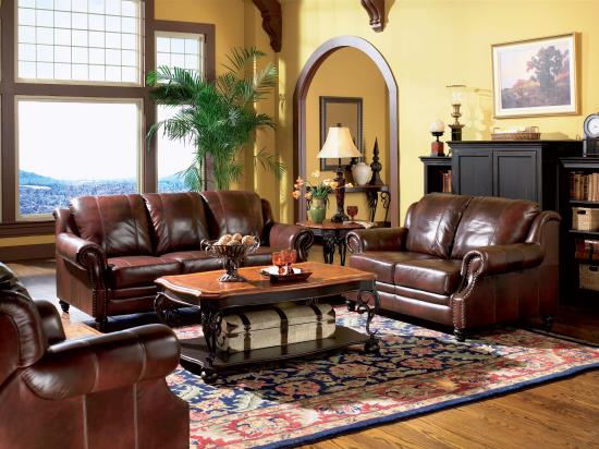 Princeton Upholstered Rolled Arm Living Room Set Burgundy
