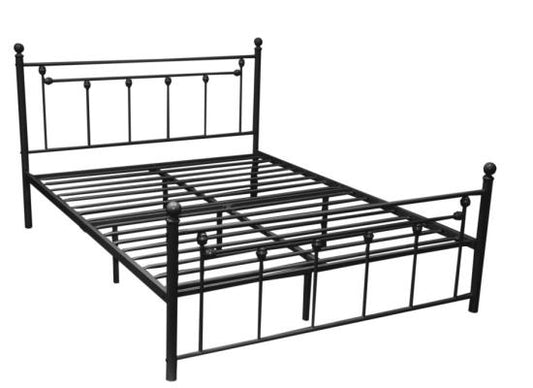 Canon Metal Slatted Headboard Platform Bed