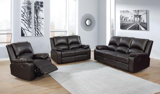 Boston Upholstered Tufted Motion Sofa Two-tone Brown