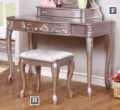 Caroline 1-drawer Vanity Desk Metallic Lilac