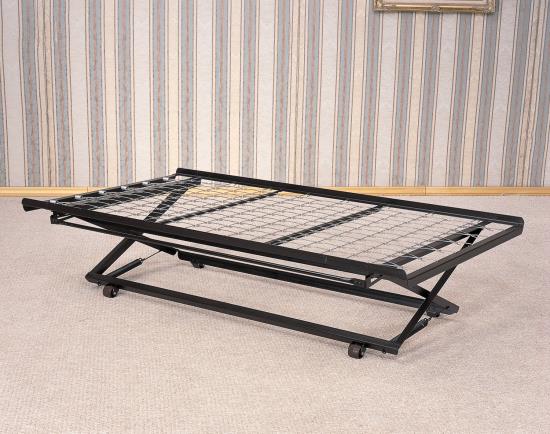 Ethan Pop Up Trundle Bed with Rollers Black