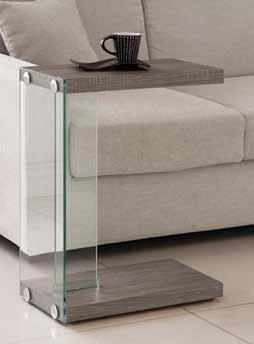 Alison Accent Table Weathered Grey and Clear