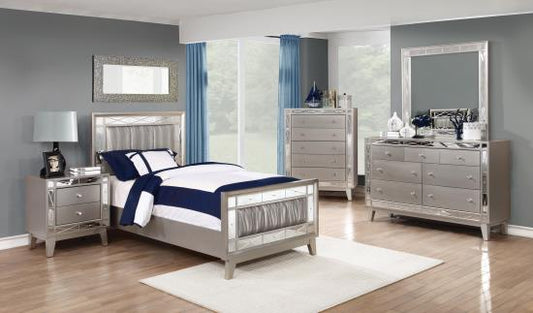 Leighton Bedroom Set Metallic Mercury