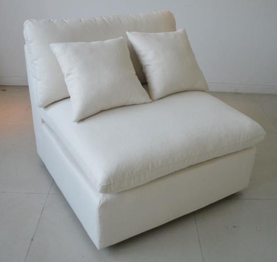Hobson Cushion Back Armless Chair Off-White