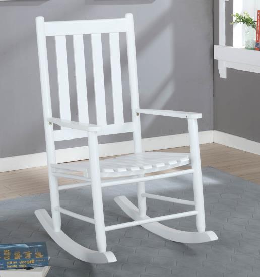 Annie Slat Back Wooden Rocking Chair White
