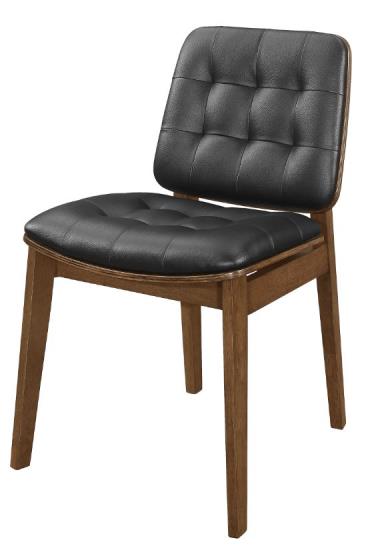 Otterson Tufted Back Side Chairs Natural Walnut and Black (Set of 2)