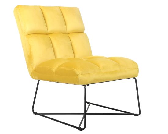 Armless Upholstered Accent Chair Yellow