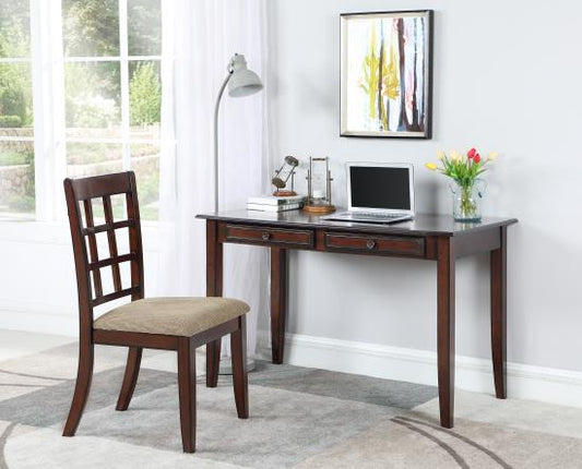 Newton 2-piece Writing Desk Set Chestnut and Tan