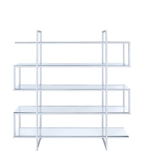 5-shelf Bookcase Chrome and Clear