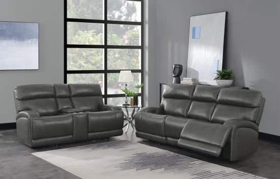 Longport 2-piece Upholstered Power Living Room Set Charcoal
