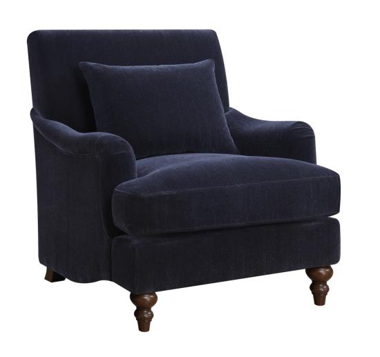 Frodo Upholstered Accent Chair with Turned Legs Midnight Blue