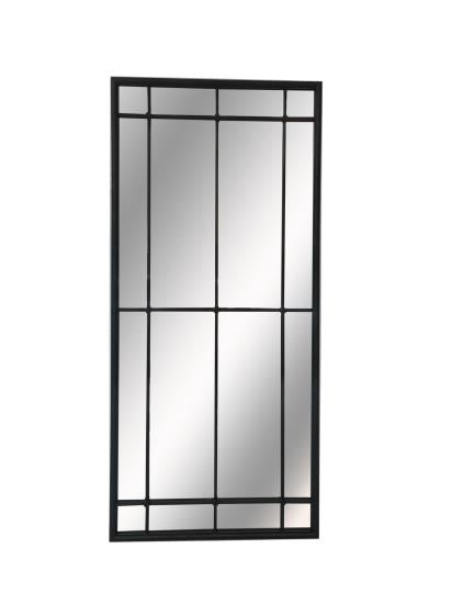 Annetta Rectangular Window Pane Wall Mirror Black