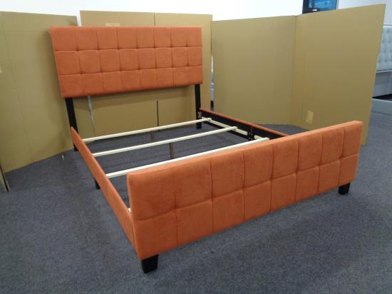 Fairfield Twin Upholstered Panel Bed Orange