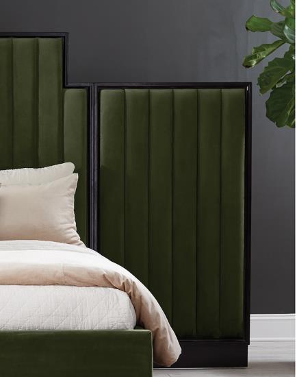 Formosa Upholstered Wing Wall Panel Dark Moss