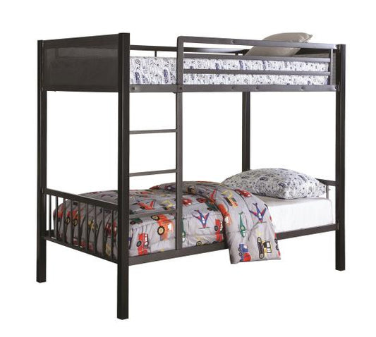 Meyers Twin over Twin Metal Bunk Bed Black and Gunmetal