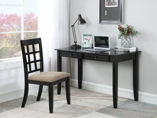 Newton 2-piece Writing Desk Set Black and Tan