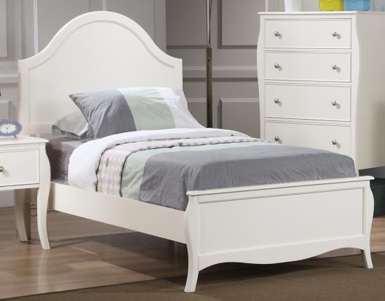 Dominique Twin Panel Bed White