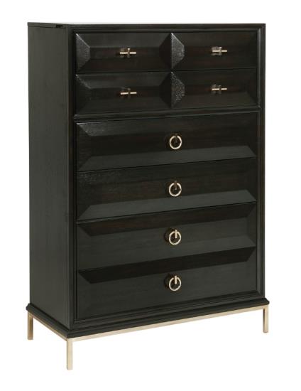 Formosa 8-drawer Chest Americano and Rose Brass