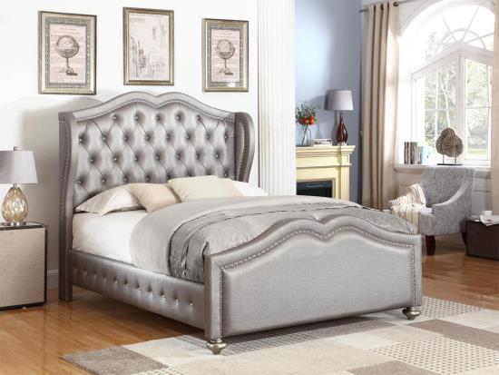 Belmont Tufted Upholstered Full Bed Metallic