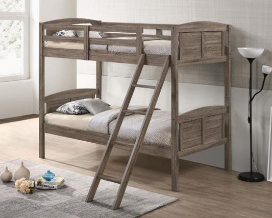 Flynn Twin over Twin Bunk Bed Weathered Brown