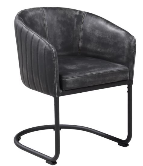 Banner Upholstered Dining Chair Anthracite and Matte Black