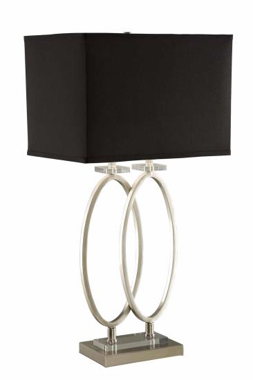 Izuku Rectangular Shade Table Lamp Black and Brushed Nickel
