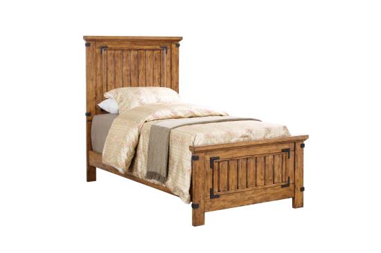 Brenner Twin Panel Bed Rustic Honey