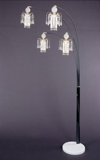 Maisel Floor Lamp with 4 Staggered Shades Black