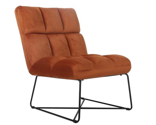 Lux Armless Upholstered Accent Chair Burnt Orange