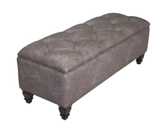 Avenue Upholstered Tufted Bench Weathered Burnished Brown