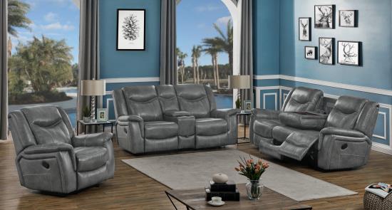 Conrad Upholstered Motion Sofa Cool Grey